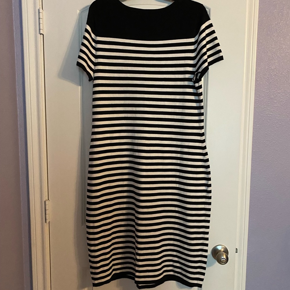 torrid Black and White Striped Midi Dress - Picture 2 of 5